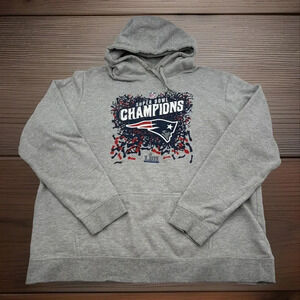 New‎ England Patriots Super Bowl Champions LIII Hoodie Men’s 2XL Gray Sweatshirt